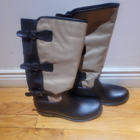 Dav Weatherproof Luxury Black and Tan Winter Boots